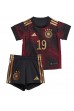Saksa Leroy Sane #19 Jalkapallovaatteet Lasten Vieraspeliasu MM-kisat 2022 Lyhythihainen (+ Lyhyet housut)